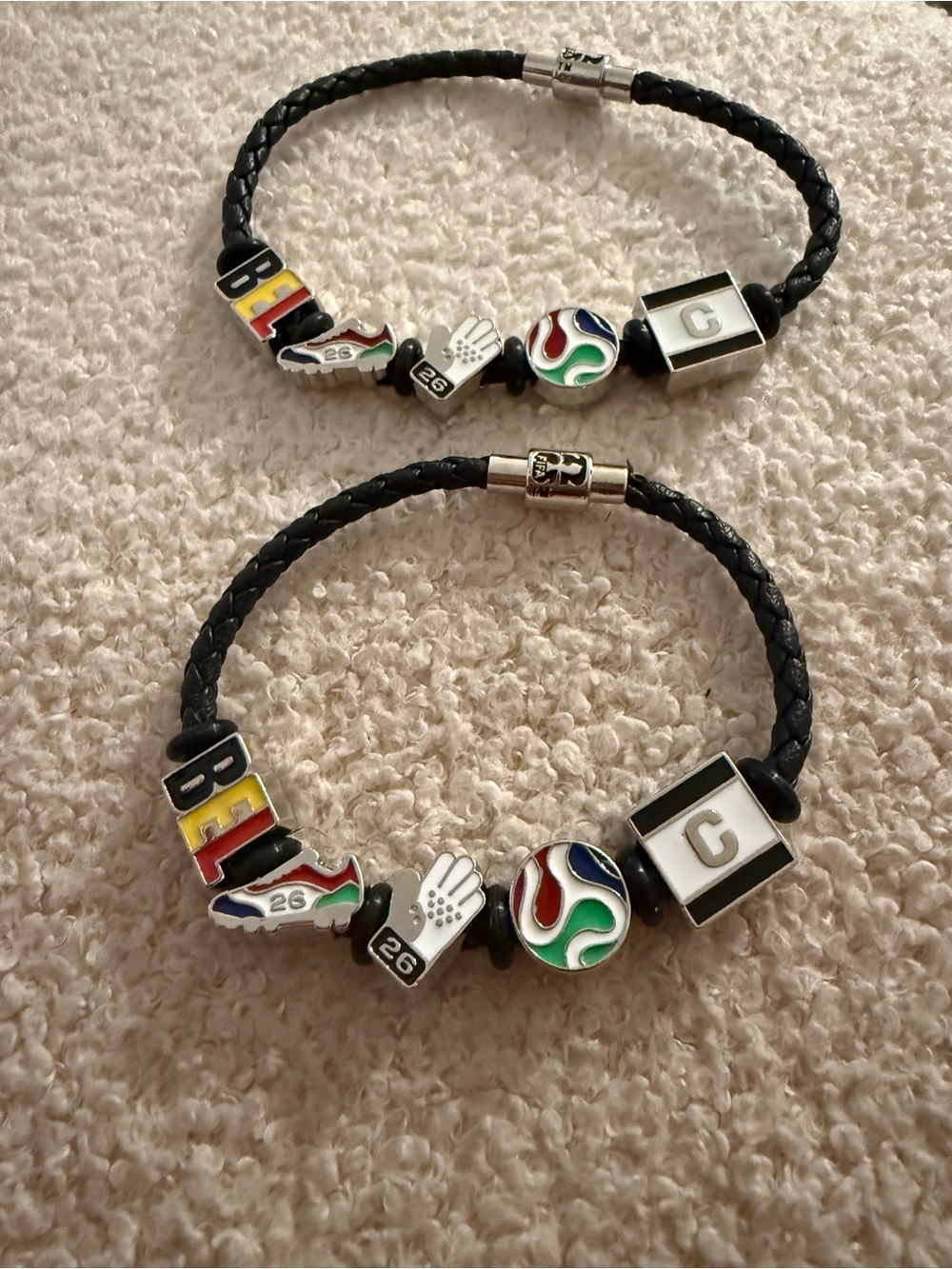 FIFA 2026 official Soccer Themed Braided Leather
Charm Bracelets - Picture 6 of 7